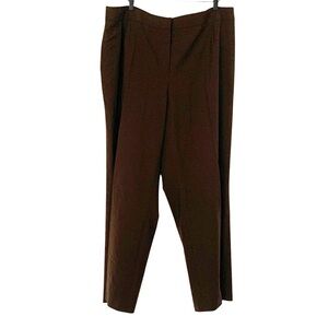 SOLD Lafayette 148 New York Dark Brown 18W Career Quiet Luxury Wool Blend Pants